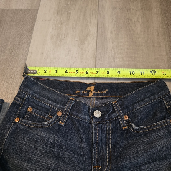 7 For All Mankind Dark Blue Flare Jeans - Picture 9 of 14